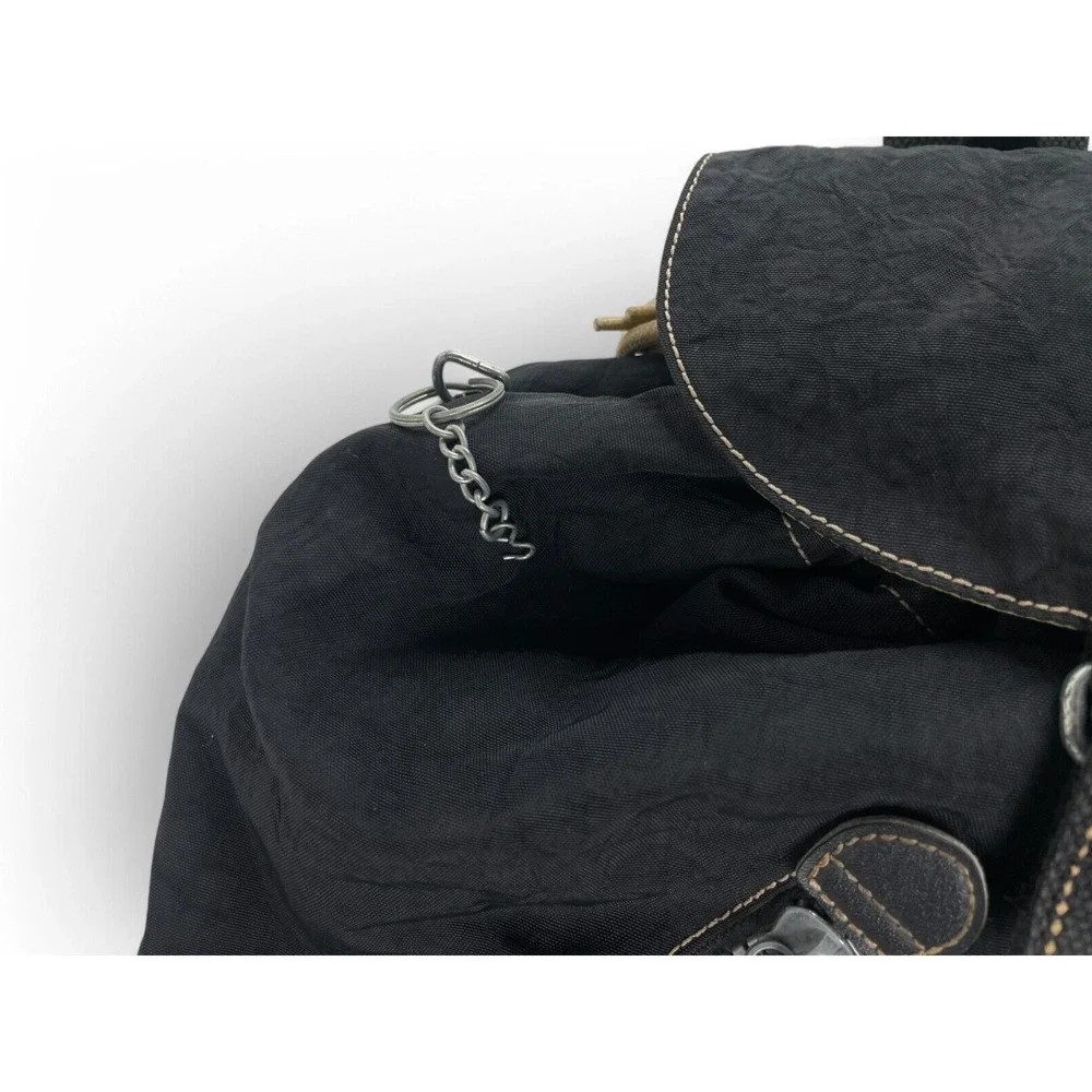 KIPLING Archival Vintage Nylon Backpack Unisex Adult Black Drawstring Bag